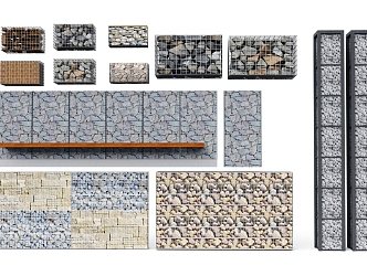 Gabion landscape wall landscape wall enclosing wall rust board landscape wall stone enclosing wall gabion 3d model