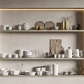 Modern Tableware Combination Dish Rack Tableware Rack 3d model