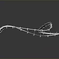 Abstract Curved White Barbed Metal Structure With Reflection On Gray Background 3d model