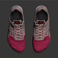 Pink Athletic Training Shoes With Mesh Upper Gray Accents And White Sole Design