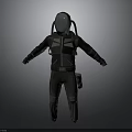 Functional Full Body Protective Workwear Suit With Helmet And Dark Design Details