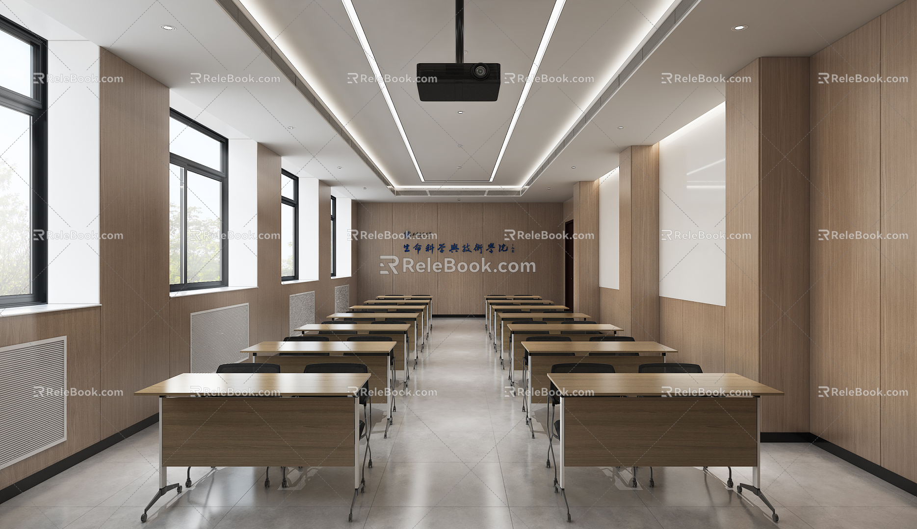 Modern classroom space 3d model