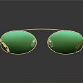 Elegant Gold Jewelry With Green Lenses And Reflective Frame Design