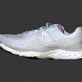 Light Blue Mesh Running Shoes With White Black Sole And Red Tongue