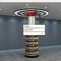 Modern Circular Display Rack With Illuminated Top For Wine Bottle Storage 3d model