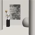 Modern Textured Wall Art With Gray Pattern And Decorative Gold Accents