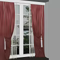 Luxurious Red Velvet Floor Length Curtains With Tassel Tiebacks For Elegant Window Drapery