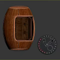 Orange Glowing Wooden Round Container And Black Cylindrical Household Storage With Silver Lid Lock Design