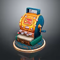Vintage Colorful Slot Machine Decorative Model With Retro Style Lever And Numbers