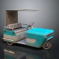 Stylish Turquoise And Gray Golf Cart With Canopy Seats And Wheels Design