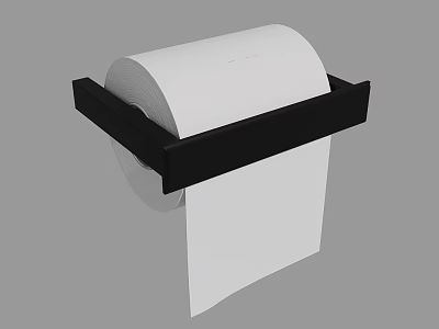 Bathroom Decorative Accessory Set with Black Wall Mounted Modern Toilet Paper Holder and Roll 3d model