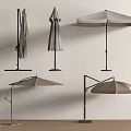 Various Outdoor Umbrella Styles With Standing Designs And Open Closed Positions