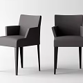 Modern Gray Dining Chairs With Upholstered Arms And Sleek Design