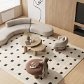 Modern Sofa Coffee Table Combination Sofa Combination 3d model
