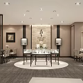 Jewelry Store Interior Design With Glass Display Cases And Elegant Lighting Showcase Area