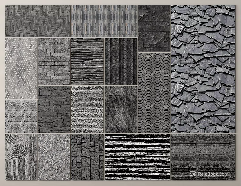 Diverse Garden Path Paving With Various Textures And Material Patterns For Outdoor Design 3d model 