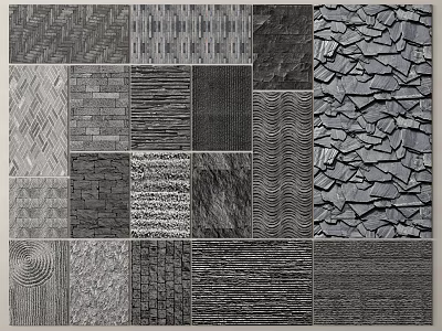 Diverse Garden Path Paving With Various Textures And Material Patterns For Outdoor Design 3d model