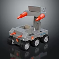 Gray Toy Vehicle With Orange Mechanical Arms And Red Cross Symbol