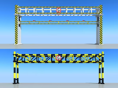 Modern height-limiting pole 3d model Modern height-limiting pole 3d model