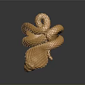 Golden Snake Shaped Ring With Intricate Design Fashionable Daily Life Accessory