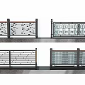 Modern Decorative Metal Fences With Geometric Grid Patterns And Wood Accents