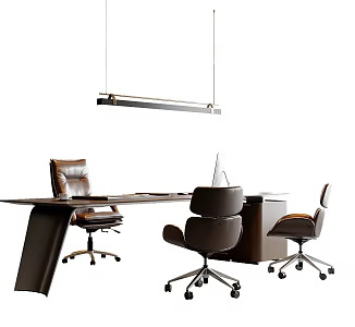 Modern Italian Office Desk Chair Office Chair Boss Chair Chandelier Desk 3d model