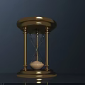 Elegant Golden Hourglass Ornament Decorative Set With Glass Timer And Gold Frame