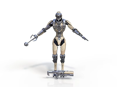 Sci-Fi Style Mecha Soldier Mecha Robot Future Warrior Mecha Soldier War Machine Game Character Robot Soldier Robot Assistant 3d model