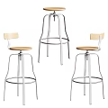 Modern Bar Stools With Metal Frames And Different Colored Seats Design 3d model