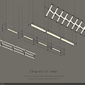 Modern Design Long Strip Linear Pendant Lights For Interior Decoration Home Space 3d model