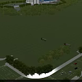 Modern Industrial Plant With Large Silos Green Surroundings And Parking Facilities