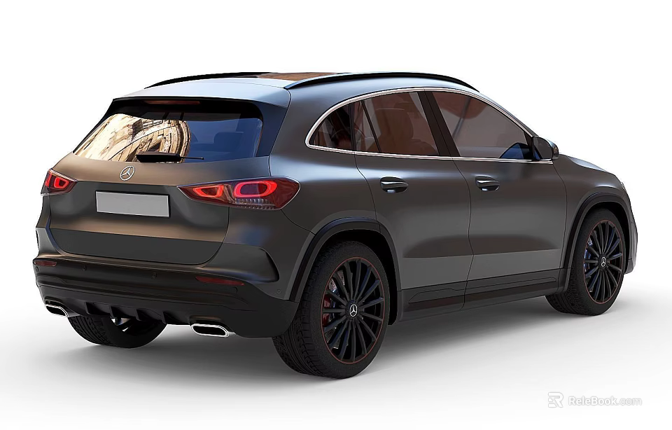Mercedes Dark SUV Rear View With Black Wheels Stylish Taillights And Dark Exterior 3d model 