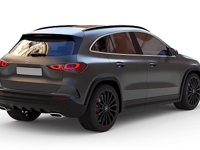Mercedes Dark SUV Rear View With Black Wheels Stylish Taillights And Dark Exterior 3d model