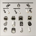 Modern Downlights and Spotlights with Various Designs for Home Ceiling Lighting 3d model