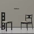 Poliform Modern Dining Chairs With Black Frame Patterned Cushion And Stylish Backrest 3d model