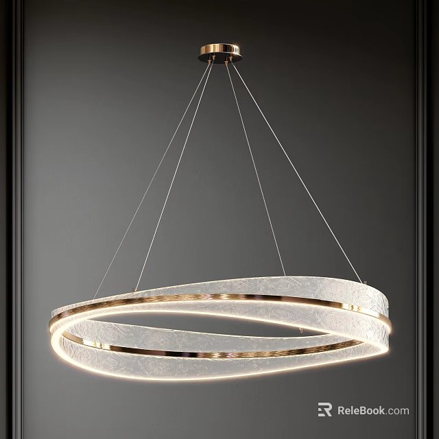 Modern Circular Chandelier With Metal Frame And Soft Lighting For Interior Decoration 3d model 