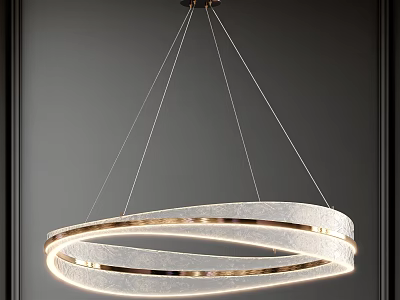 Modern Circular Chandelier With Metal Frame And Soft Lighting For Interior Decoration 3d model