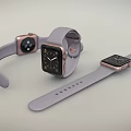 Smart Watches In Multiple Styles With Gray Straps Rose Gold Cases And Black Dials