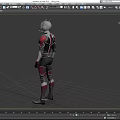Game and Movie Character in Red Black Silver Armor Costume with Helmet 3D Design