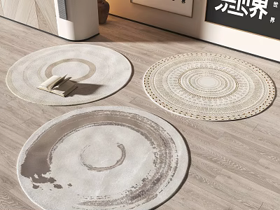 Stylish Round Rugs With Textured Patterns And Circular Designs For Home Decor 3d model