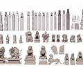 New Chinese style bolt horse column 3d model