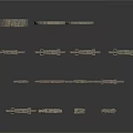 Ancient Stone Architectural Components With Multiple Arch Designs And Shapes
