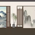 new chinese style screen 3d model