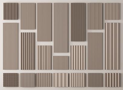 Wall Panel Great Wall Panel Grille Panel Wall Panel Wood veneer Line Background Wall Wave Board 3d model