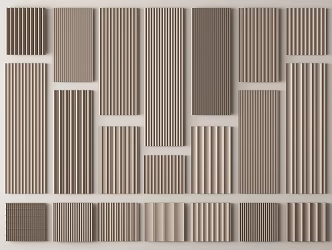 Wall Panel Great Wall Panel Grille Panel Wall Panel Wood veneer Line Background Wall Wave Board 3d model