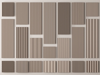 Wall Panel Great Wall Panel Grille Panel Wall Panel Wood veneer Line Background Wall Wave Board 3d model