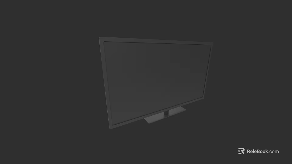 Modern Flat Screen TV With Stable Stand And Sleek Design Features 3d model 