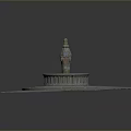 Decorative Fountain With Circular Design And Multi tiered Base On Stone Pavement