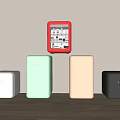 Stylish Modern Mini Fridges In Multiple Colors Display On Wooden Floor