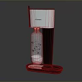 Smart Computerized Beverage Dispenser With Silver Black Design And Transparent Water Bottle 3d model